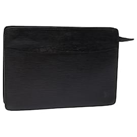 Louis Vuitton-Bolsa clutch LOUIS VUITTON Epi Pochette Homme Preto Noir M52522 Autenticação de LV4900-Preto