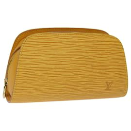 Louis Vuitton-LOUIS VUITTON Epi Dauphine PM Pouch Giallo M48449 LV Auth ti1746-Giallo