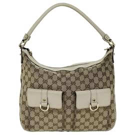 Gucci-GUCCI GG Canvas Umhängetasche Beige 153025 Auth 75622-Beige