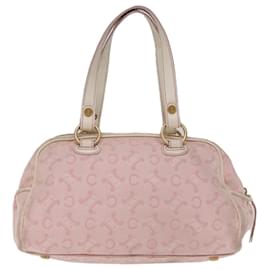 Céline-CELINE Bolsa de mão em lona macadame rosa Auth 75323-Rosa