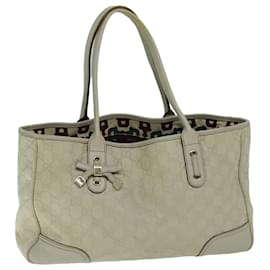 Gucci-Borsa tote Gucci GG Canvas Guccissima bianca 163805 autentica bs14471-Bianco