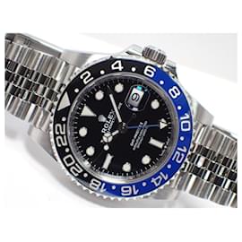 Rolex-ROLEX GMT MasterII bisel azul y negro, pulsera Jubilee 126710BLNR '21 comprado para hombre-Plata