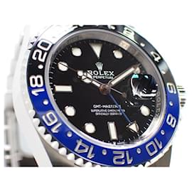 Rolex-ROLEX GMT MasterII bisel azul y negro, pulsera Jubilee 126710BLNR '21 comprado para hombre-Plata