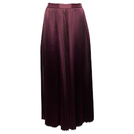 Ulla Johnson-Ulla Johnson Mahogany Pleated Rami Midi Skirt-Purple