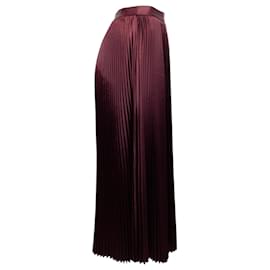 Ulla Johnson-Ulla Johnson Mahogany Pleated Rami Midi Skirt-Purple
