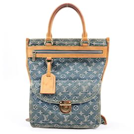 Louis Vuitton-Louis Vuitton Monogram Denim Flat Shopper Handbag M95018-Blue