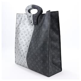 Louis Vuitton-Louis Vuitton Monogram Eclipse Split Handbag M43816-Grey