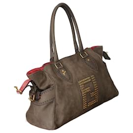 Fendi-Sac Marron de Ante-Marron