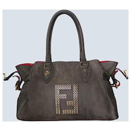 Fendi-Sac Marron de Ante-Marron