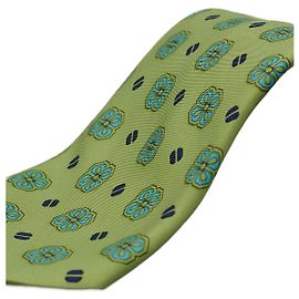 Etro Corbata Verde con Flores Verde