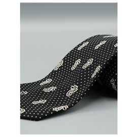 Valentino Garavani Corbata Negra con Caballitos de Mar Nero