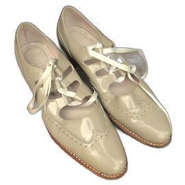Paraboot Schnürschuhe Beige Lackleder Beige