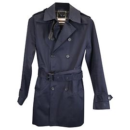 Trench con petto foderato Sandro in cotone Blu Navy Blu Blu navy