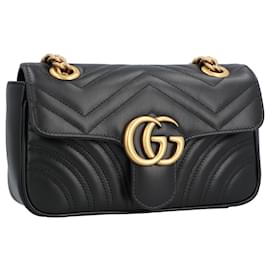 Gucci-Gucci Gg Marmont Matelassé Mini Bag Black-Black