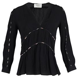 Top Ba&Sh com decote em V em viscose preta Preto