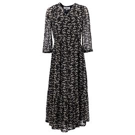 Ba&Sh Tixana Midikleid aus schwarzer Viskose Schwarz