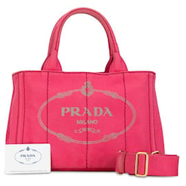Prada-Prada Canapa Logo Handbag Canvas Handbag B2439G in Good condition-Other