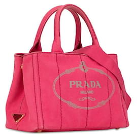 Prada-Prada Canapa Logo Handbag Canvas Handbag B2439G in Good condition-Other