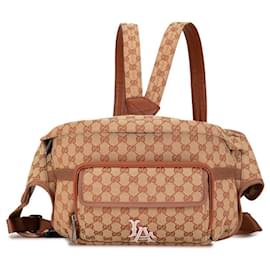 Gucci-Gucci GG Canvas LA Angels Patch Body Bag Sac de ceinture en toile 536842 en bon état-Autre