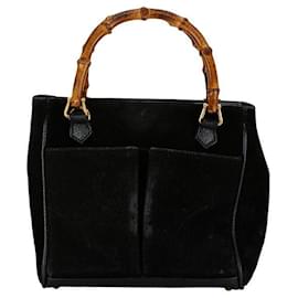 Gucci-Gucci Suede Bamboo Handbag Suede Handbag 1230316 in Good condition-Other