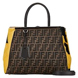 Fendi-Fendi Zucca 2Jours Tote Bag Sac à bandoulière en toile en bon état-Autre