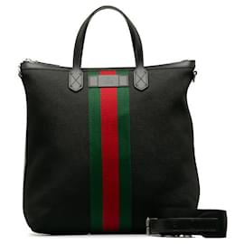Gucci-Gucci Web Stripe Tote Bag  Canvas Tote Bag 619751 in Excellent condition-Other