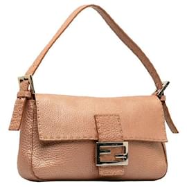 Fendi-Fendi Selleria Mama Baguette Bag Sac à main en cuir 8BR101 en bon état-Autre