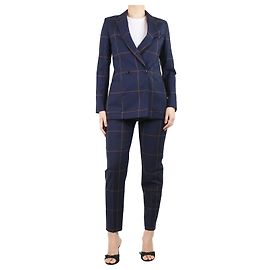 Paul Smith Blue check wool blazer and trouser suit set - size UK 8 Blue