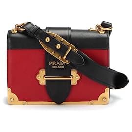 Prada-Bolsa transversal Cahier de couro-Outro