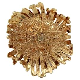 Dolce & Gabbana-Broche de joalheria adornado com cristais azuis e latão dourado-Dourado