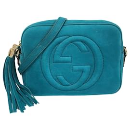 Gucci-Sac à bandoulière Disco Soho en nubuck bleu petit Gucci-Bleu,Autre