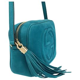 Gucci-Sac à bandoulière Disco Soho en nubuck bleu petit Gucci-Bleu,Autre