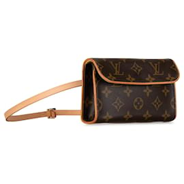 Louis Vuitton-Louis Vuitton Brown Monogramm Pochette Florentine-Braun