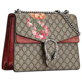 Gucci-Gucci Brown Medium GG Supreme Blooms Dionysus Shoulder Bag-Brown,Beige