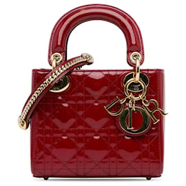 Dior-Dior Red Mini Patent Cannage Lady Dior-Red