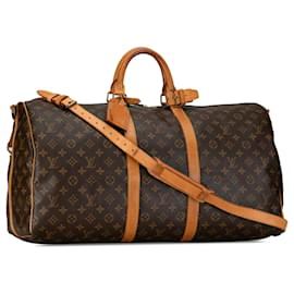 Louis Vuitton-Louis Vuitton Keepall Bandouliere 55 mit Monogramm in Braun-Braun