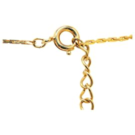 Dior-Dior Gold Logo Plate Pendant Necklace-Golden