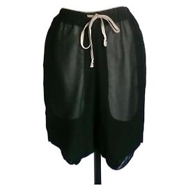 RICK OWENS Black silk Bermuda shorts size 40 ITALIAN Excellent condition Black