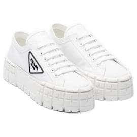Prada-Double Wheel sneakers in gabardine Re-Nylon, new size 38-White