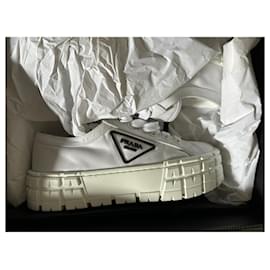 Prada-Double Wheel sneakers in gabardine Re-Nylon, new size 38-White
