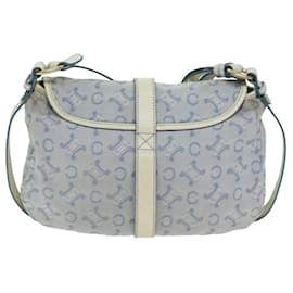 Céline-CELINE C Macadam Canvas Shoulder Bag Light Blue Auth 75808-Light blue