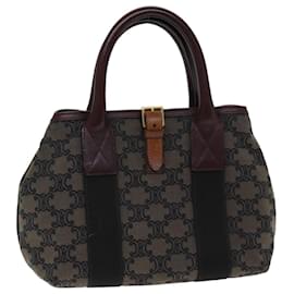 Céline-CELINE Triomphe Canvas Hand Bag Brown Auth 75616-Brown