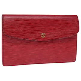 Louis Vuitton-LOUIS VUITTON Epi Montaigne Clutch Bag Red M52657 LV Auth ep4309-Red