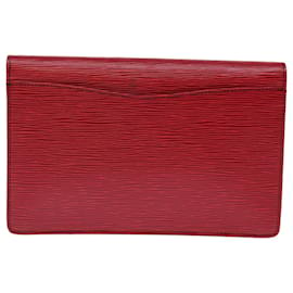 Louis Vuitton-Bolsa clutch LOUIS VUITTON Epi Montaigne Vermelho M52657 LV Auth ep4309-Vermelho