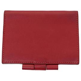 Hermès-HERMES Agenda Mini Day Planner Cover Leather Red Auth bs14629-Red