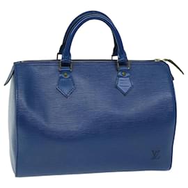 Louis Vuitton-Louis Vuitton Epi Speedy 30 Sac à main Toledo Bleu M43005 Auth LV 75498-Autre