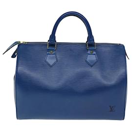 Louis Vuitton-Louis Vuitton Epi Speedy 30 Sac à main Toledo Bleu M43005 Auth LV 75498-Autre