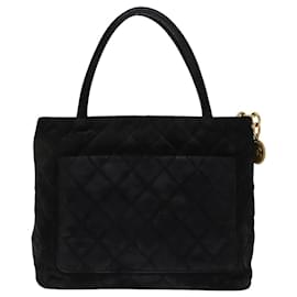 Chanel-CHANEL Matelasse Tote Bag Suede Standard Black CC Auth bs14754-Black