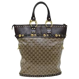 Gucci-Sac à main en cristal GUCCI GG 2façon Beige 207282 auth 75317-Beige