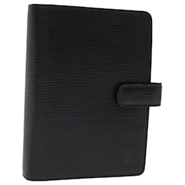 Louis Vuitton-LOUIS VUITTON Epi Agenda MM Tagesplaner Cover Schwarz R.20042 LV Auth 75520-Schwarz